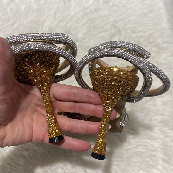 New Mach & Mach Double Bow Crystal embellished‎ glitter pump size 38.5EU - Picture 8 of 15